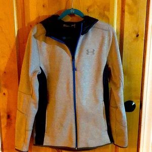 Under Armour jacket. Gray with blue trim